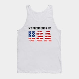 My Pronouns Are USA - Funny USA Meme Tank Top
